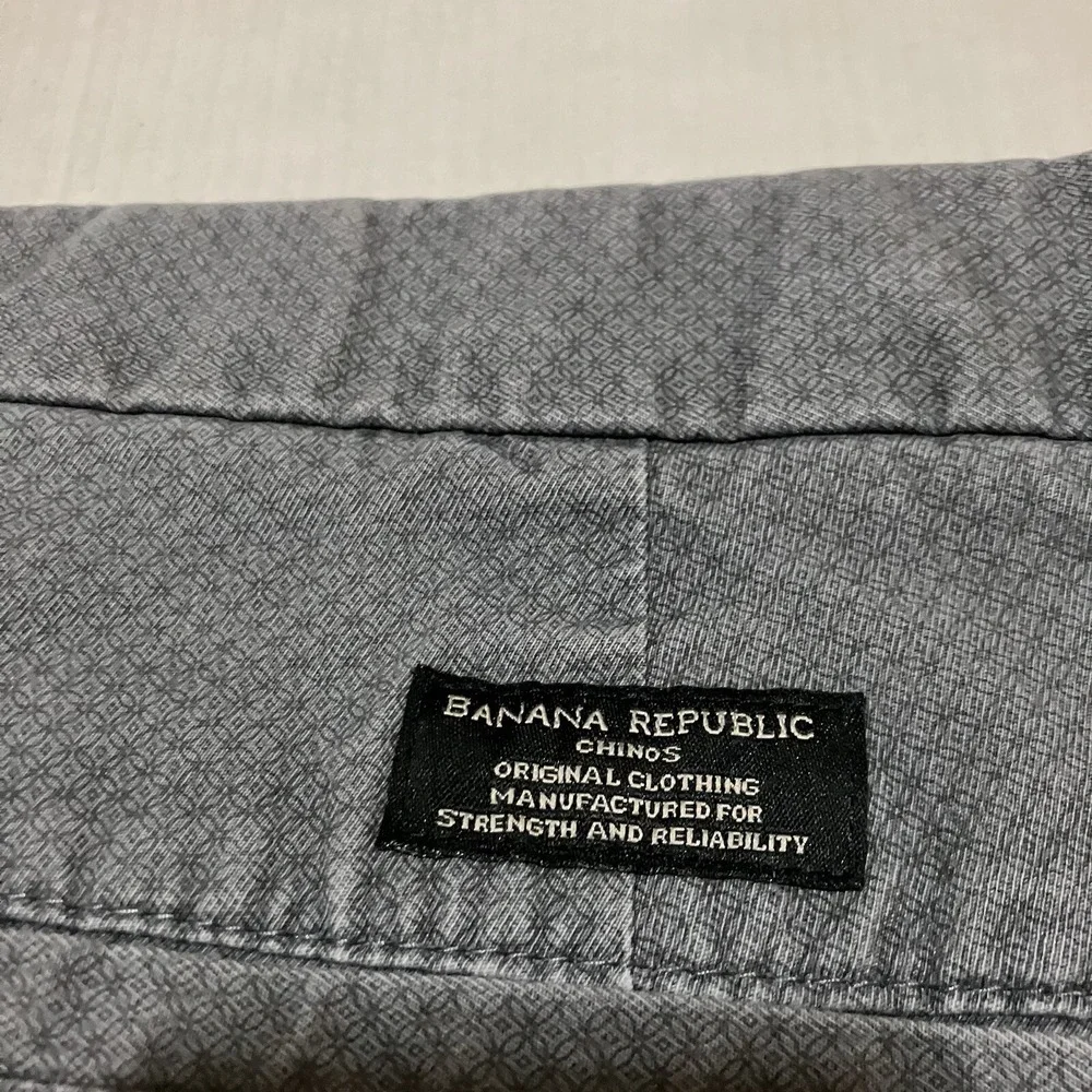 Banana Republic Fulton Pants Mens 36x32 Gray Stretch Skinny Chino Classic Cotton